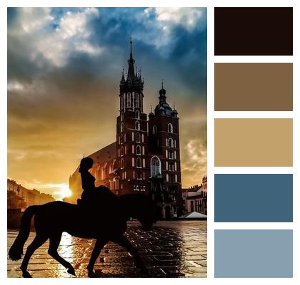 City Sunset Horseback Riding Image